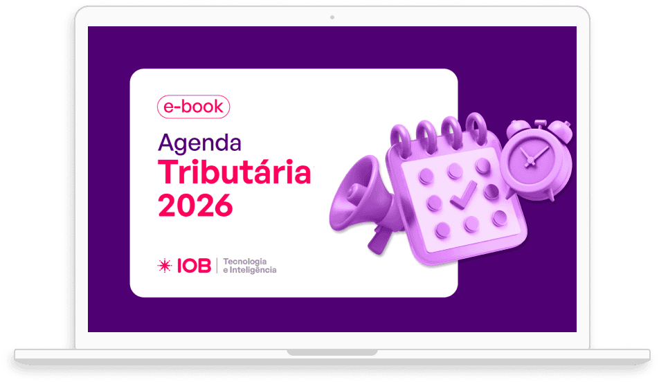 Agenda Tributária IOB 2026 aberta na tela de um notebook