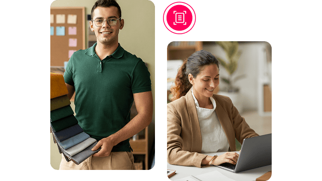 Jovens empresárias sorridentes e trabalhando
