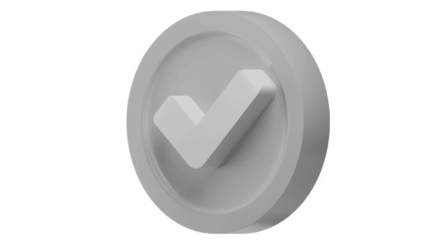 ícone 3D com sinal de check 