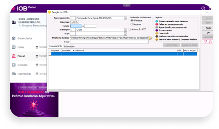  interface de importação em lote dos arquivos XML