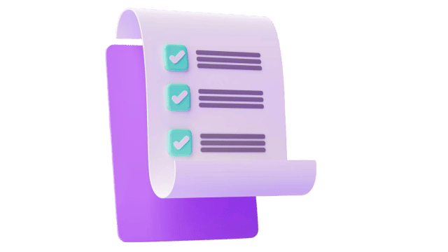 Ilustração de um manual com checklist