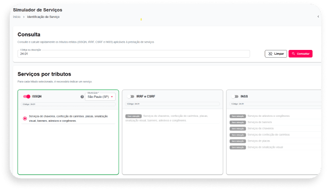 Simulador de Serviços da IOB para ISSQN